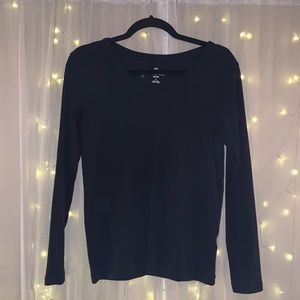 Lands’ End Perfect Basics 🖤 Black Long-Sleeve Top